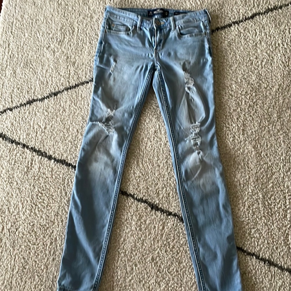 These are ripped Hollister jeans super skinny
